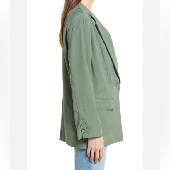 [S]OPEN EDIT One Button Rayon Soft Blazer in Green Agave - Picture 2 of 13